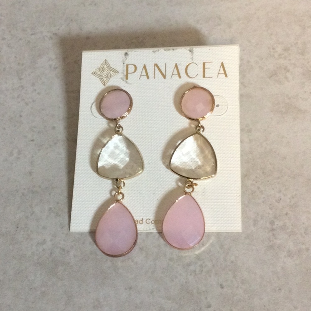 NWT Panacea pink 2.5” drop earrings